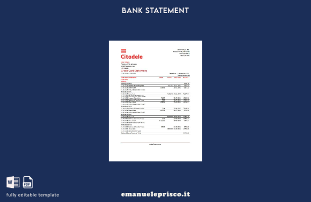 stile verificato Modello Excel dell'estratto conto della carta di credito della 